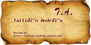Tallián András névjegykártya