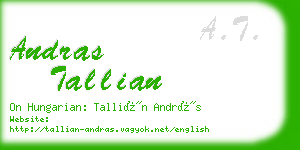 andras tallian business card